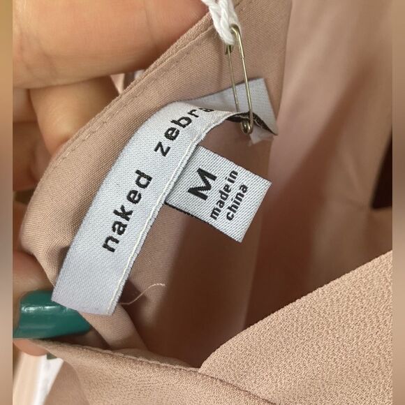 Naked Zebra Cross Neck Chiffon Mini Shift Dress - Picture 8 of 10